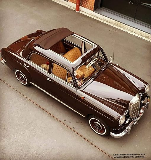 🇩🇪 Another piece of jewelry 1959 Mercedes-Benz 190D Ponton Limousine open roof in beautiful shining Brown Metallic