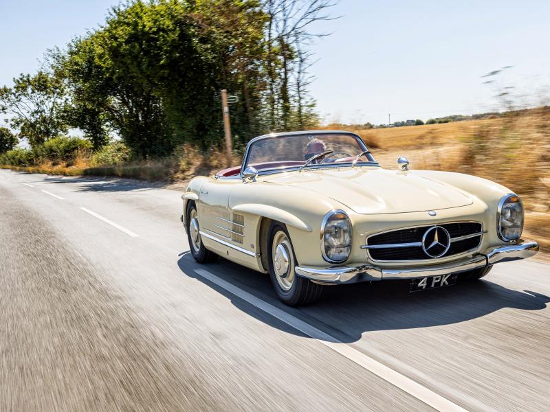 This 300 SL Roadster is offered from single-family ownership with 380,000 miles from new