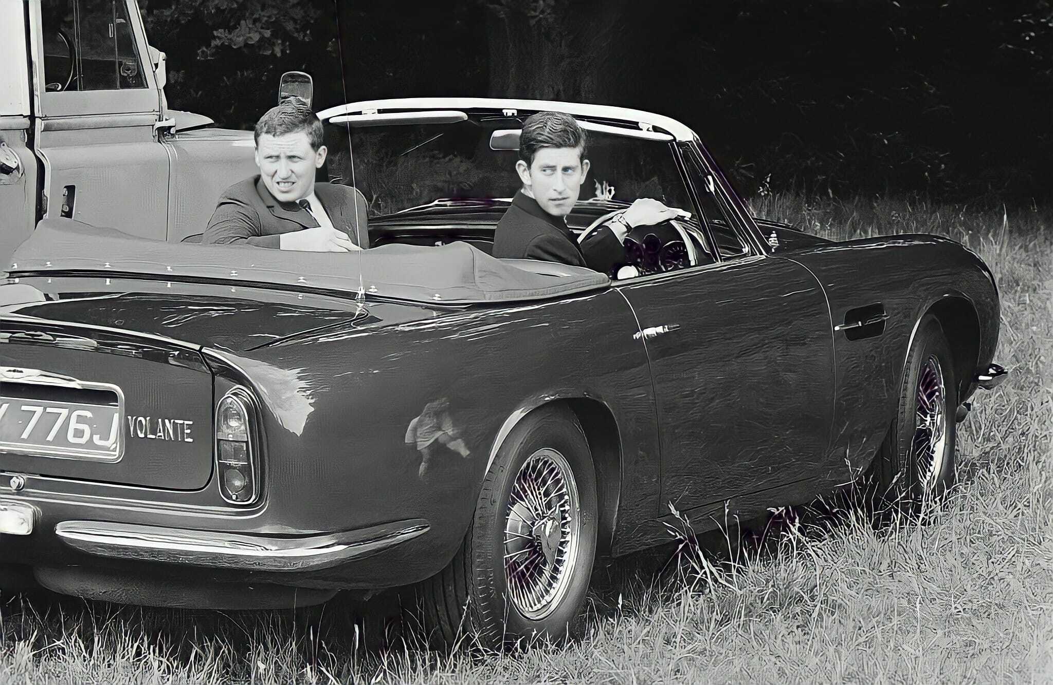 THE NEW KING OF THE UNITED KINGDOM KING CHARLES III and his all time favorite 1969 Aston Martin DB6 car.