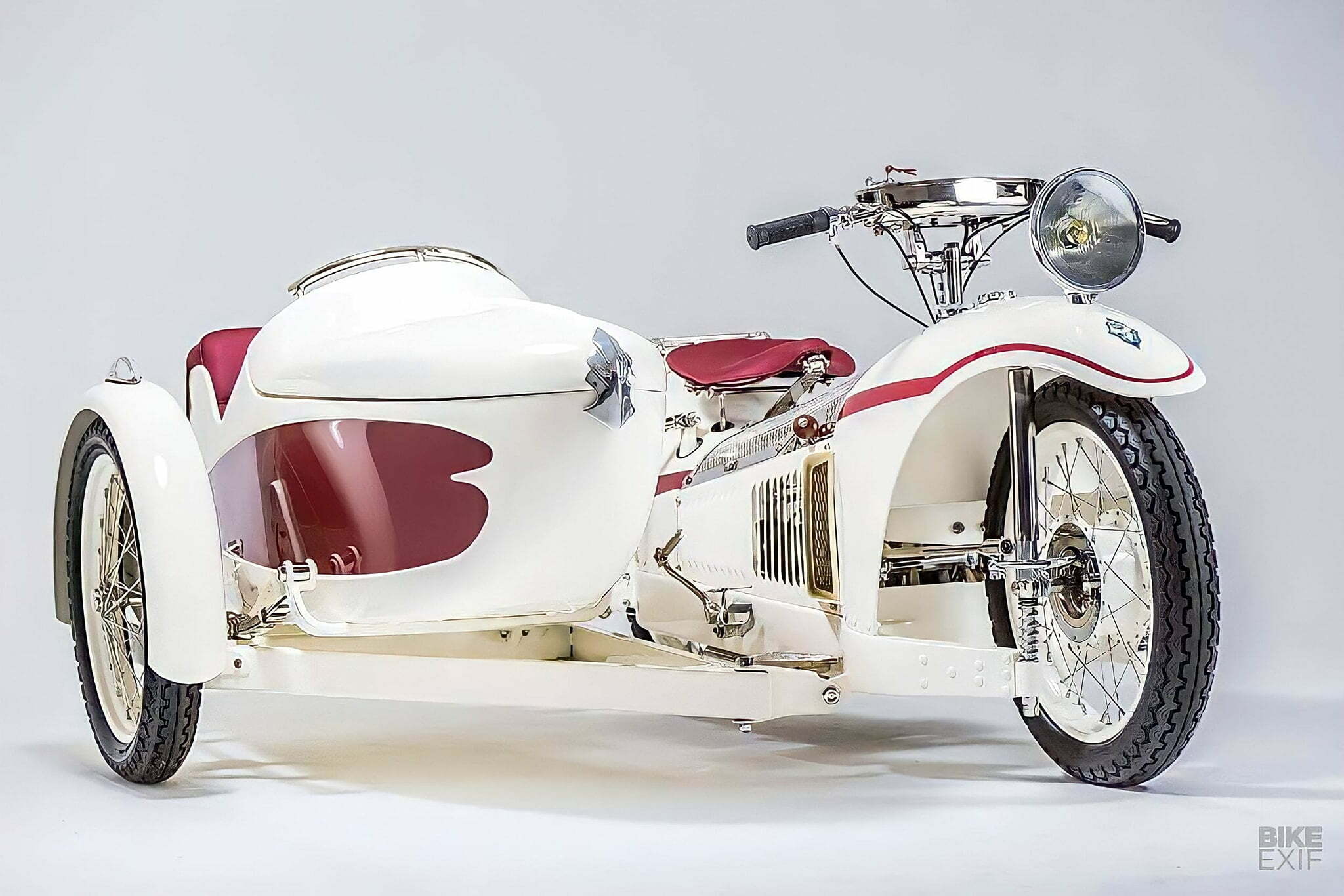 French Art Deco on Wheels 1930 Majestic motorcycle with Bernadet sidecar.