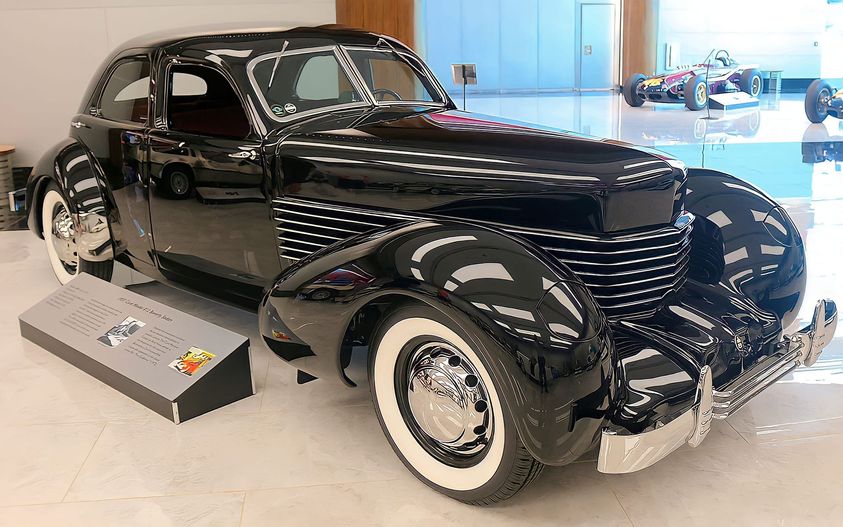 The 1937 Cord Model 812 Beverly Sedan Geneva Blue – 4.7 L V8.