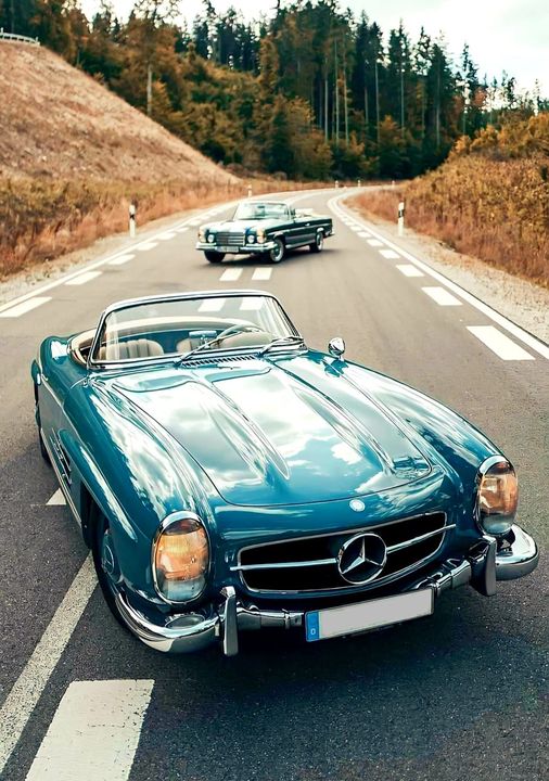 Two Timeless Beauty’s 1969 Mercedes-Benz 280 SE Cabriolet and 1957 Mercedes-Benz 300SL Roadster.